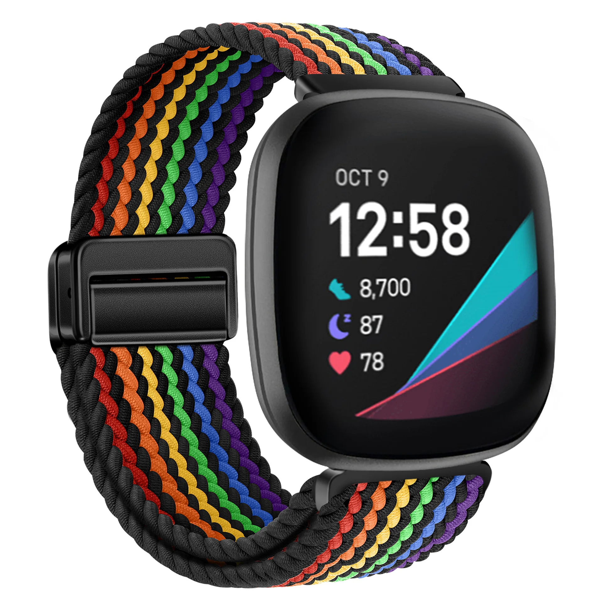 Sporty Nylon Braided Loop Strap - Magnetic Breathable Bracelet Wristband Belt Accessory