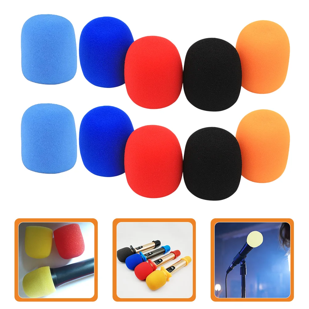 

10 Pcs Microphone Cover Covers Disposable Ear Headphones Wireless Anti-fall Sponge KTV