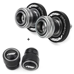 Motorcycle Swingarm Spool Sliders and Valve Caps Set (B Combo - Titanium)