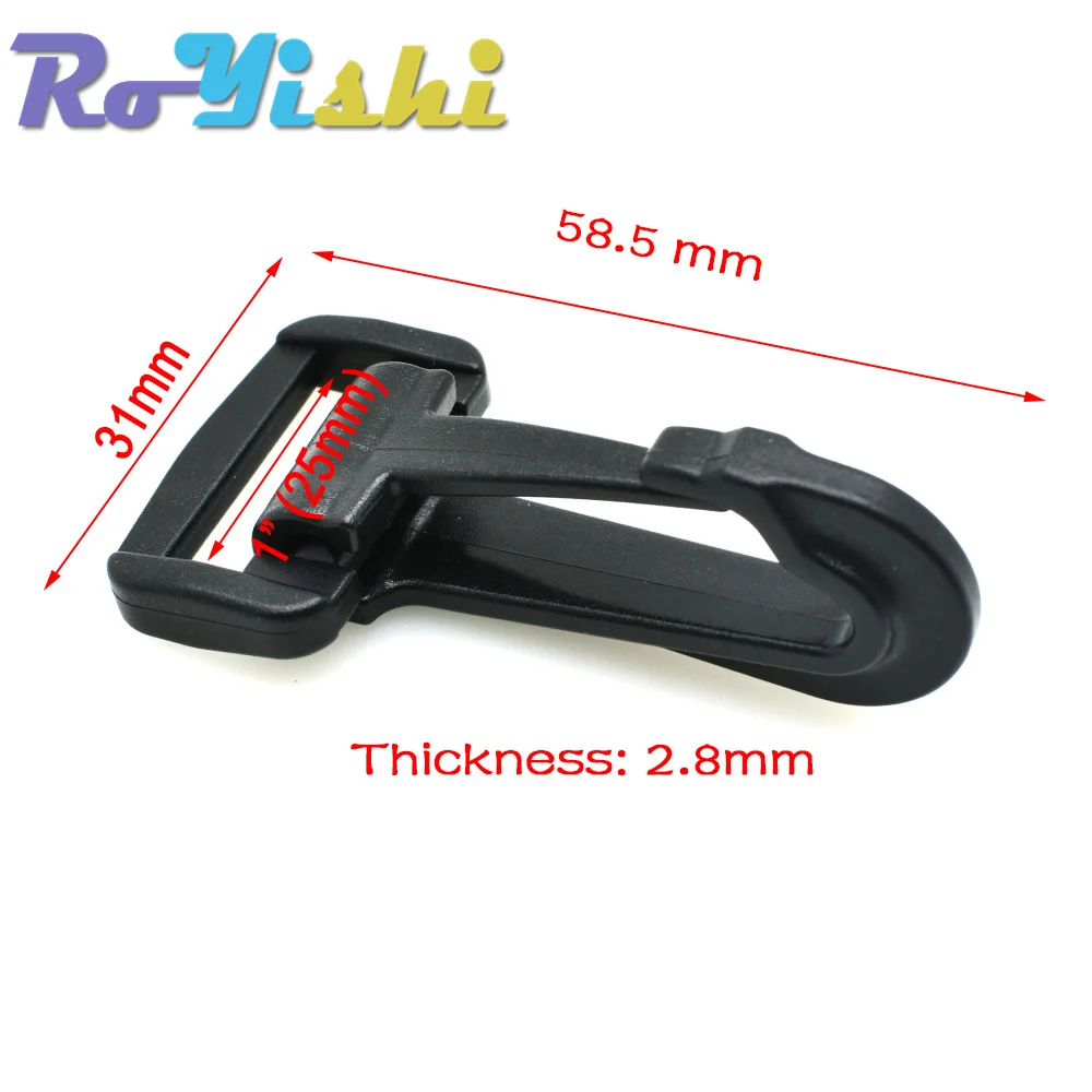 Kunststoff-Karabinerhaken im Rocker-Stil für Rucksackgurtband, 20 mm, 25 mm, 30 mm, 38 mm, 50 mm – Detail 3