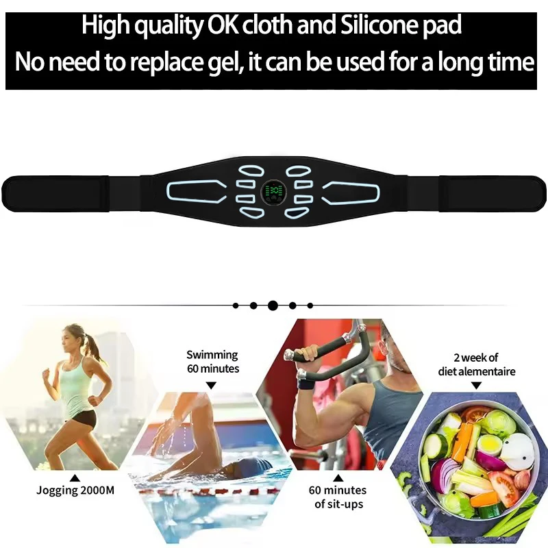Abs Trainer Muscle Toner Smart Abdominal Toning Belt Abdomen Waist Belly Slimming Massager Home Gym Fitness Equipment