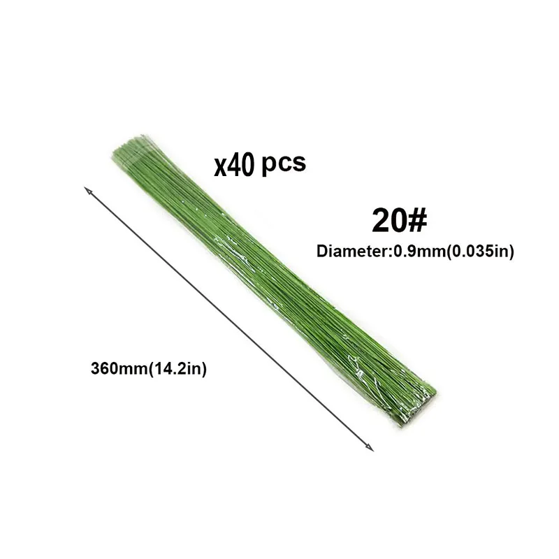 Light Green Floral Wire Stems for Crafting and Flower Arrangements