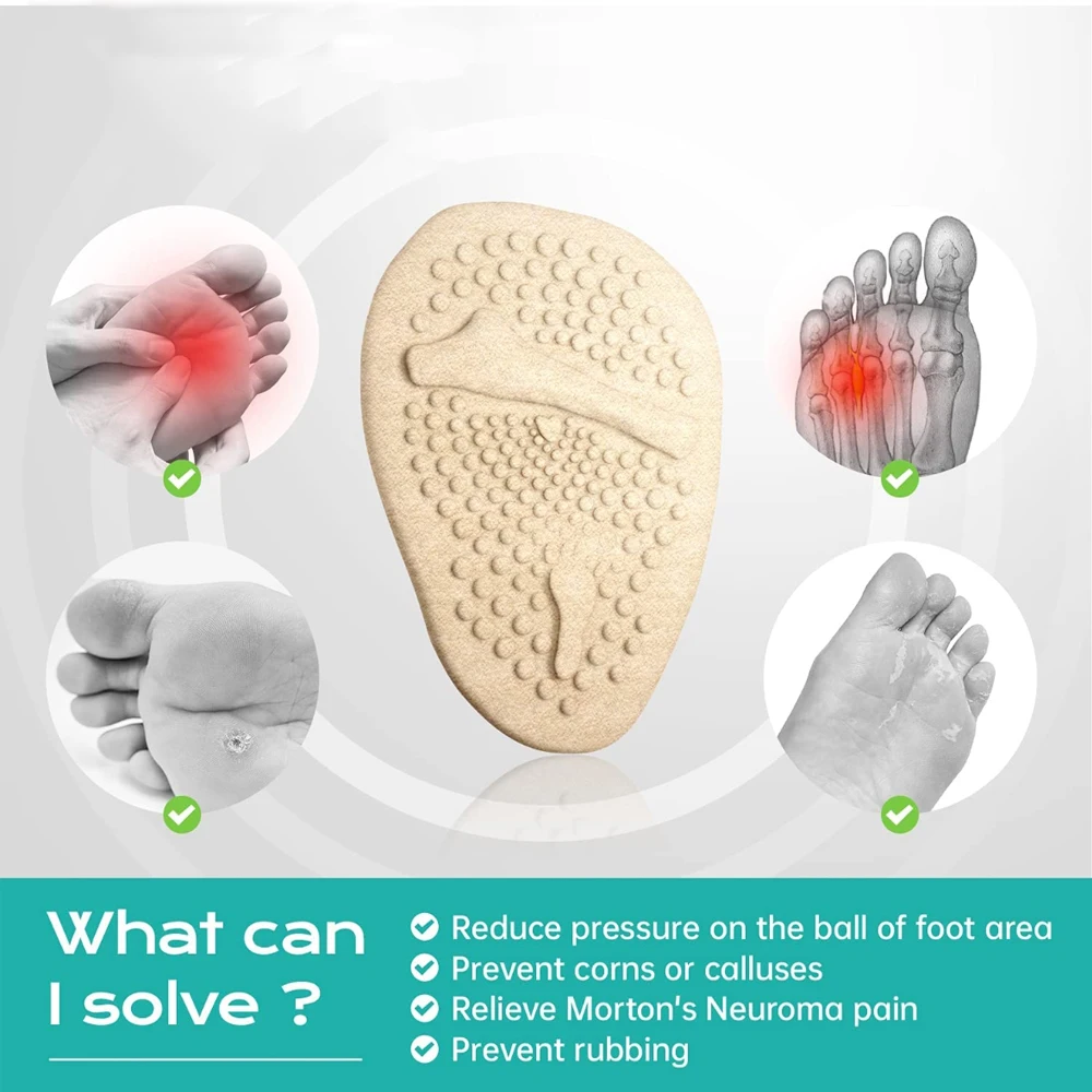 Silicone Forefoot Insert Metatarsal Pads for Women High Heels Sandals Non-slip Ball of Foot Cushions Pads for Feet Pain Relief