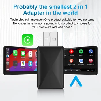 Adattatore wireless Carplay Android Auto Sistemi intelligenti per auto Strumenti Accessori per auto Adattatore wireless Carplay cablato a wireless