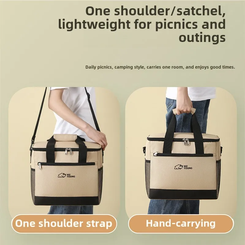 Oxford Fabric Thermal Bag for Outdoor Camping Large Capacity Waterproof Ice Cooler Picnic Bag