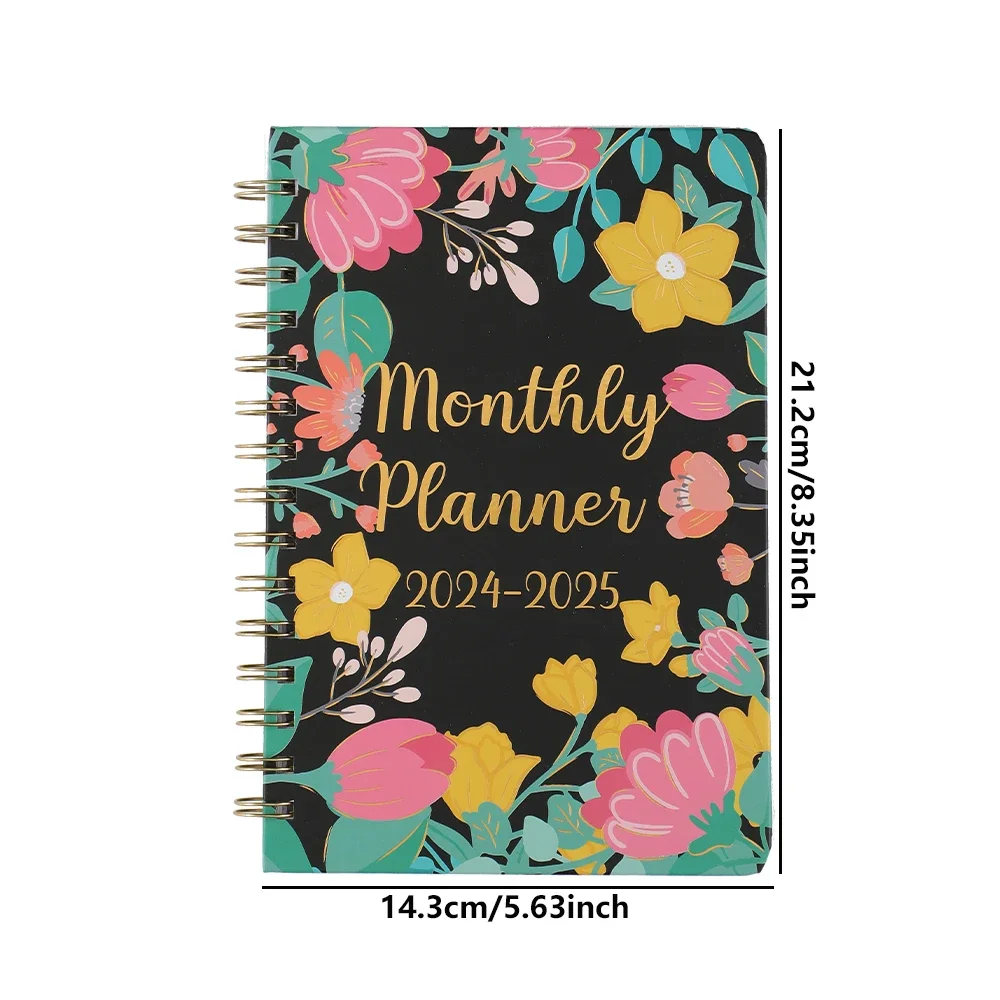 

Двухклассный график, еженедельный 52-летний цветочный Планер для студентов, записная книжка, 2024-2025 ежемесячная Обложка, Картонные листы, календарь