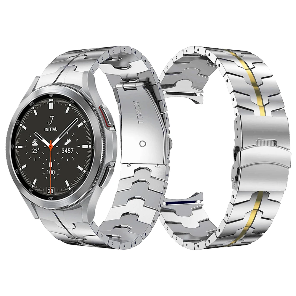 

No Gap Metal Strap For Samsung Galaxy Watch 4 Classic 46mm 42mm Bracelet Galaxy Watch 5 Pro/44mm 40mm Band with Deployment Clasp