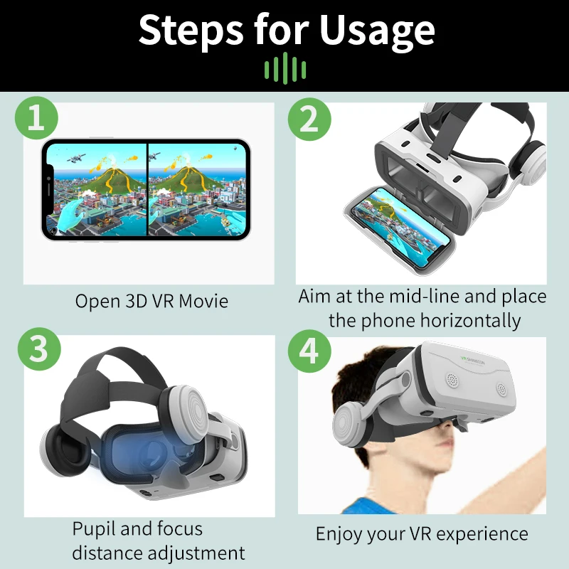 Occhiali per realtà virtuale VR Dispositivi per cuffie 3D Viar Occhiali per casco Lenti Smart per smartphone Telefono Cuffia mobile Realidade - immagine 3