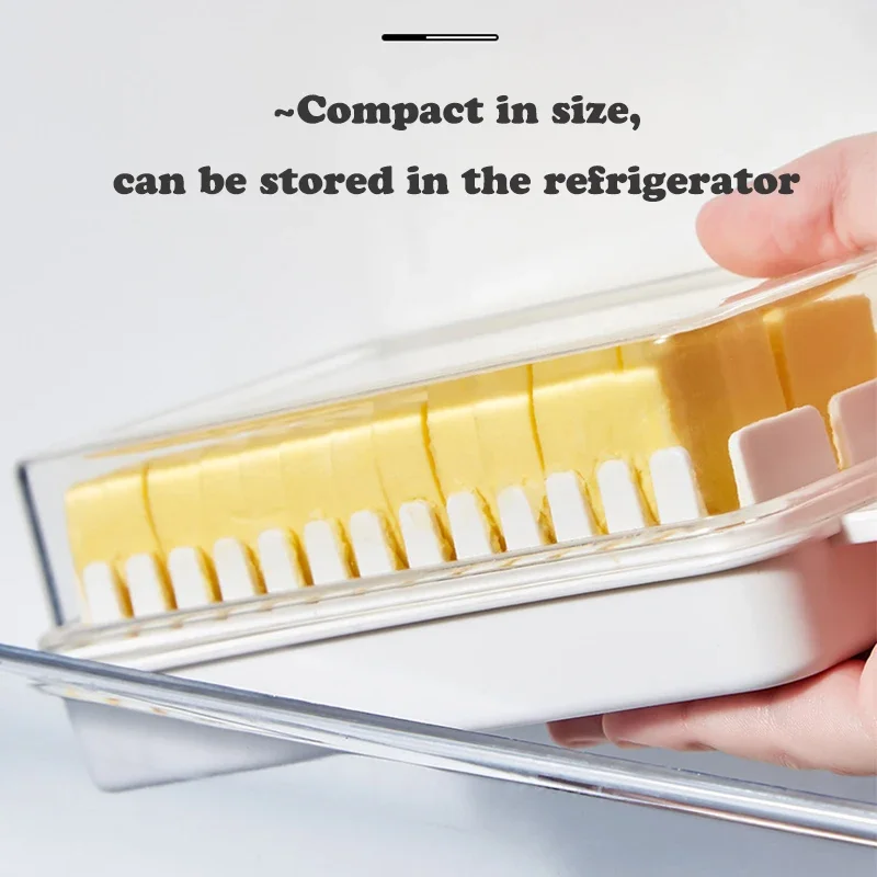 Japanese-style Transparent Cover Butter Divider Cutting Storage Box Butter Cheese Can Be Opened and Washed Refrigerator Crisper