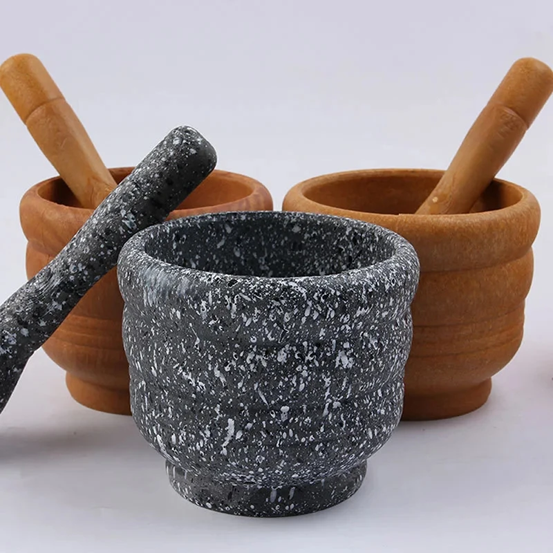 Garlic masher household grinder pressing manual garlic mashed garlic mashing pot mashing press bowl medicine pot pounding stone mortar