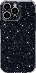 Sparkling Pink Glitter Phone Case for Women and Girls - Stylish Protective Cover (Black)