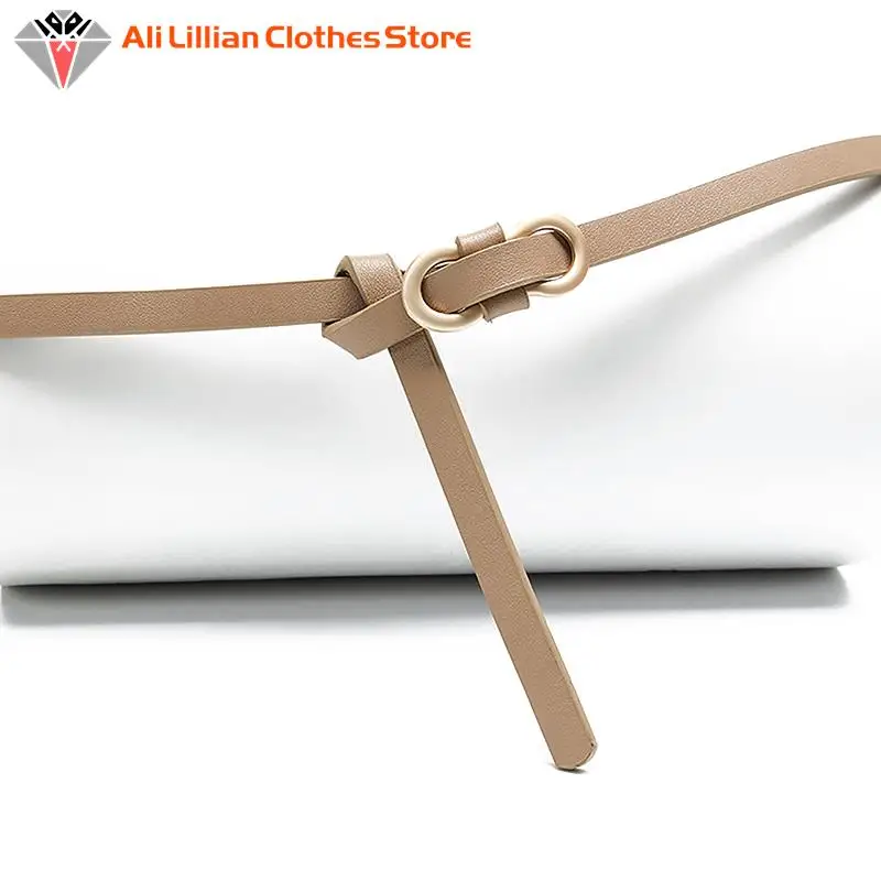 

1PC Women Belts New PU Leather 8-shaped Metal Buckle Belt Girls Dress Jean Pants Waistband Belts For Lady Luxury Brand Belts