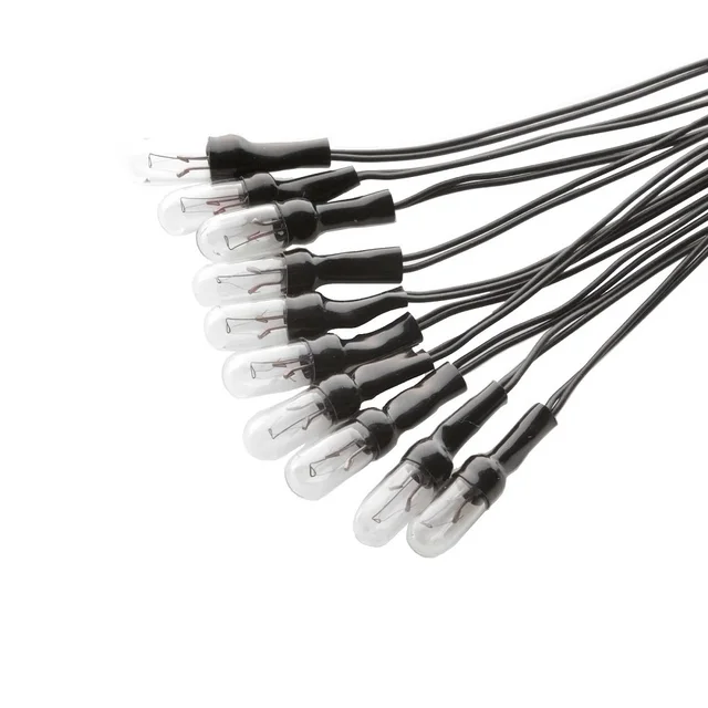 100 Pcs 4mm Clear 12V 70mA Pre-Wired Grain Of Wheat Bulbs Mini Bulbs With Wires - Foto 2
