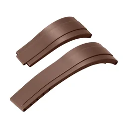 Enhanced Rubber Watchband - 20mm Waterproof Soft Silicone Replacement Strap, Compatible with Luxury Dive Watches - 20mm (Brown - no buckle)
