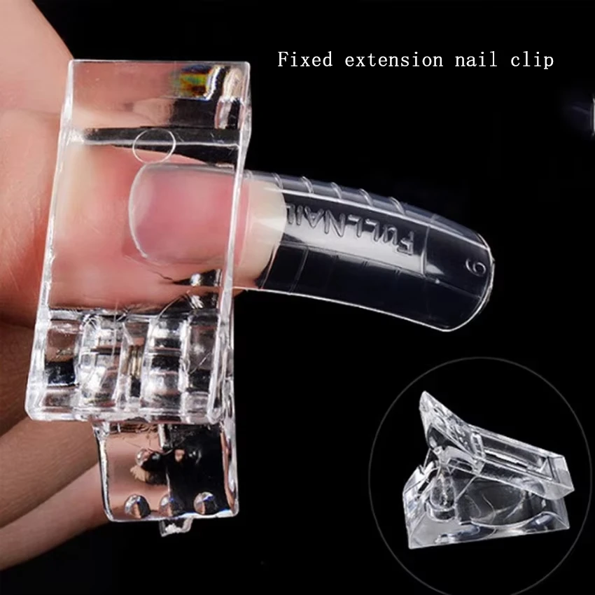 5/10 Pezzi Clip per Unghie in Acrilico Trasparente per Estensioni Rapide di Gel Polish, Strumenti per Manicure con Lampada UV - immagine 2