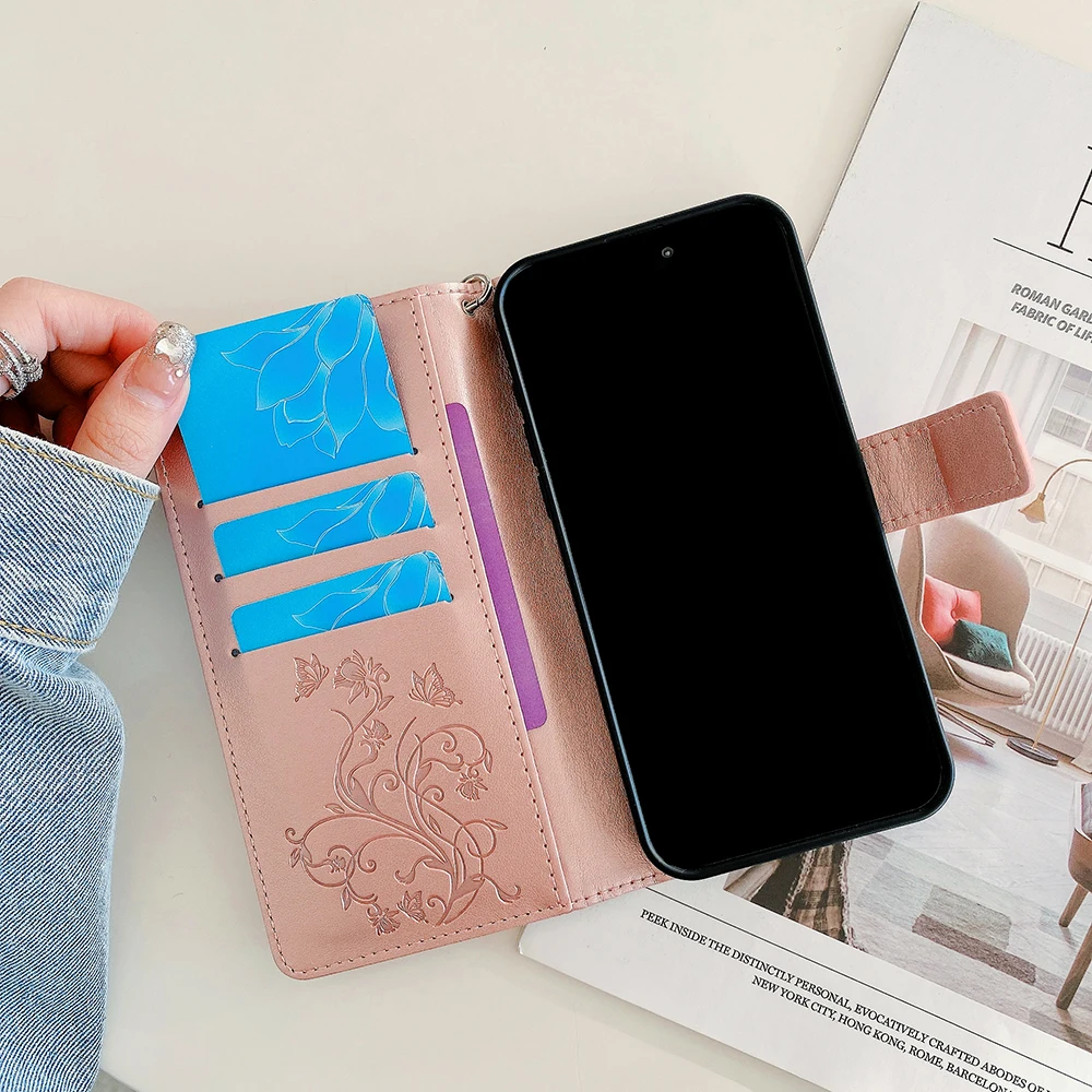 Luxury Leather Wallet Case with Magnetic Buckle