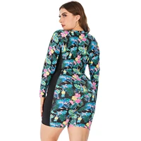 Long sleeves Large Size Women's Swimsuit 4