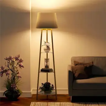 Modern Shelf Floor Lamp With 3 Levels Shelf Light, Medieval Lamp, Medieval Floor Lamp With Remote Control 2