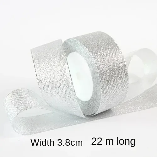 Gold and Silver Metallic Glitter Ribbon – 25-Yard Roll for DIY Crafts, Sewing, and Gift Wrapping