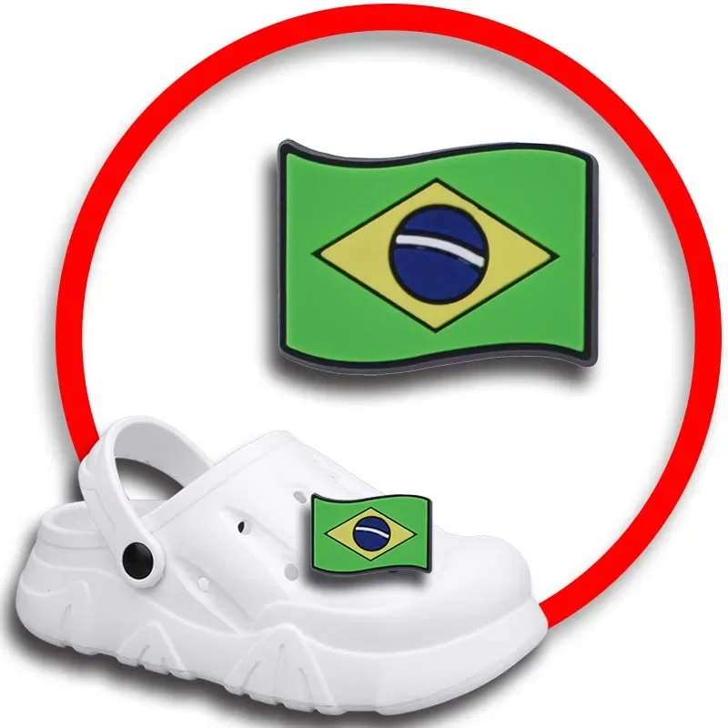 

Упаковка булавок для Crocs, шармы, аксессуары для обуви, украшение с национальным флагом, джинсы, женские сандалии, пряжка, Детские сувениры, мужские значки