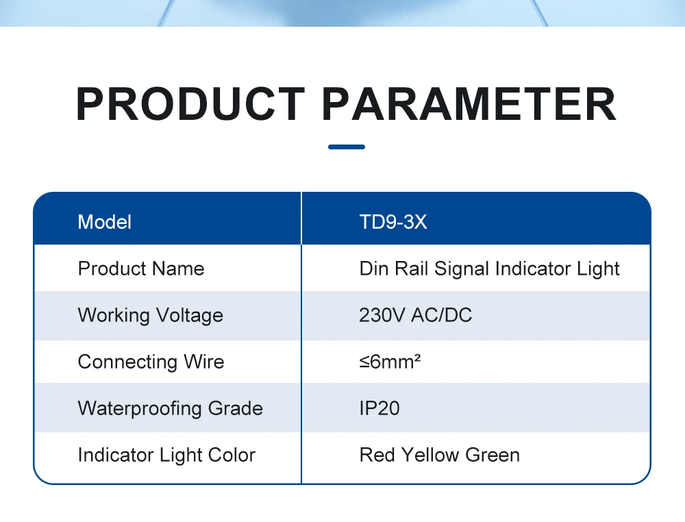 TD9-3X led light 230V AC/DC 9mm Red Yellow Green Three Phase Signal warning ligh