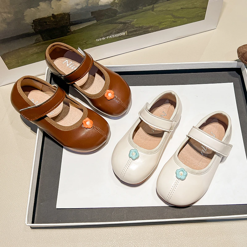 Leather Girls Princess Shoes for Wedding Party