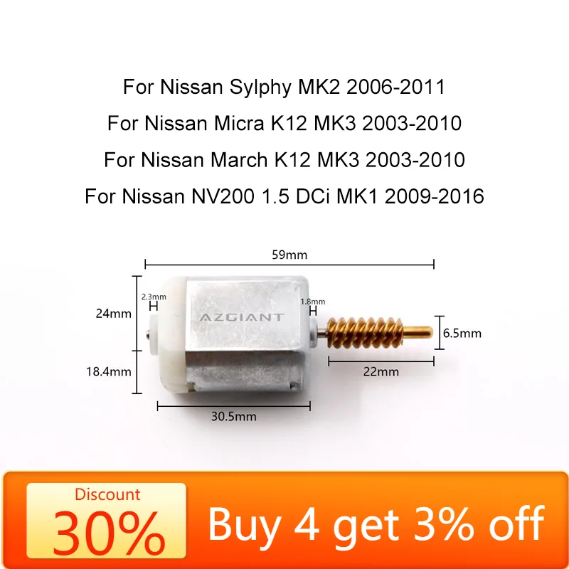 Per Nissan Nv200 Sylphy Micra Marzo 2009-2010 Fc-280Sc-18180 Oem Car Door Lock Attuatore Core Motor Power 12V Motore Di Ricambio