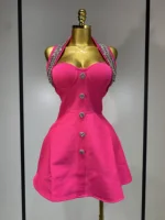 Women Luxury Birthday Dress Sexy Backless Beading A Line Bandage Dress 2025 Knitted Celebrity Elegant Evening Club Party Outfit