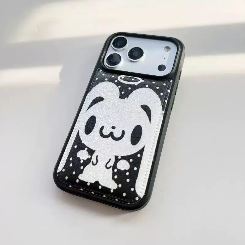 Angel Rabbit Leather Patterned Anti-Drop Phone Case