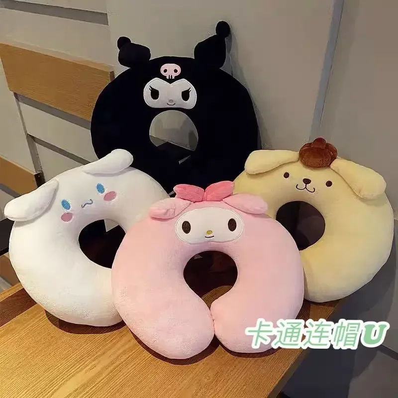 

Sanrioed Kawaii Anime Cartoon series CinnamorollCartoon Plush Devil U-shaped Pillow Neck Pillow Travel Cervical Nap Pillow