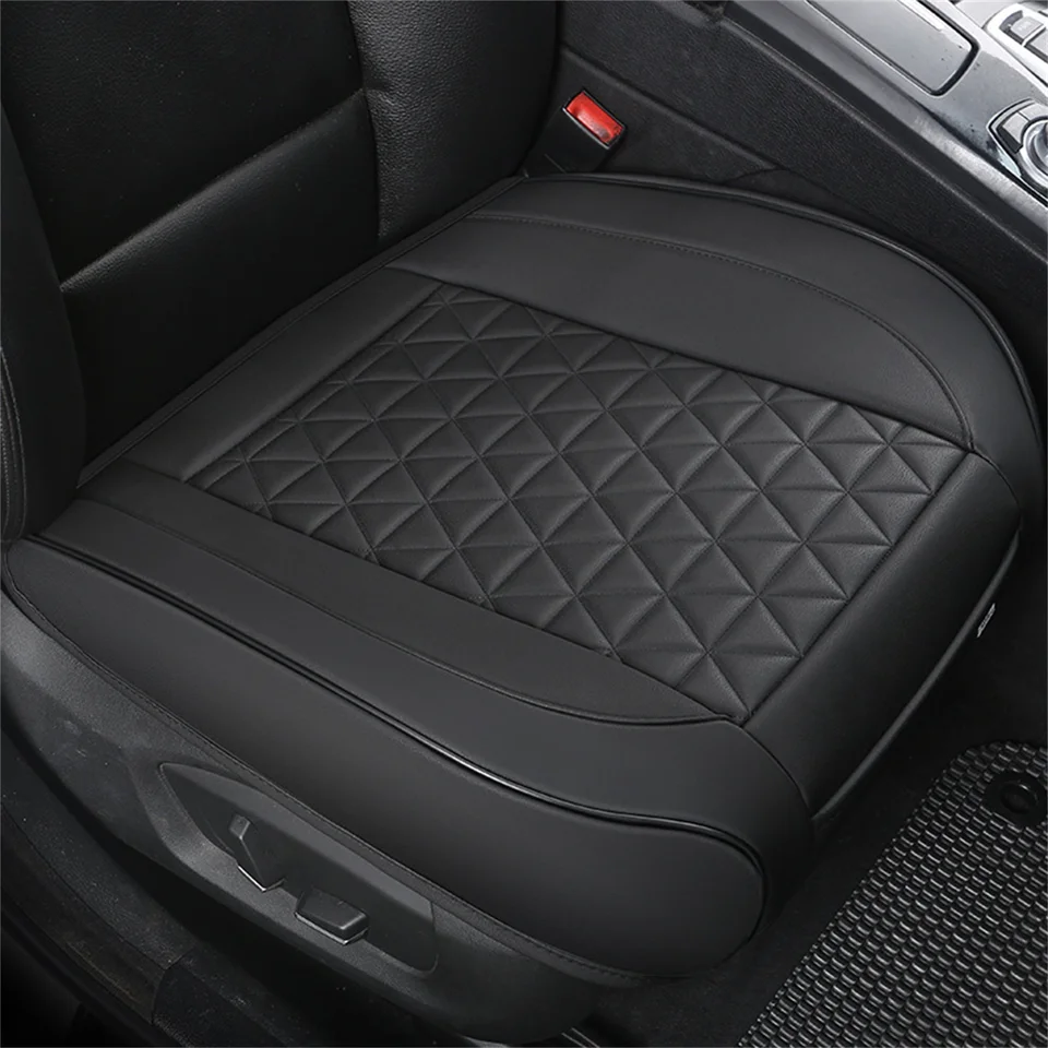 POKSRI 1P coprisedili per auto, in pelle, con cuscino, universale, semi avvolto, impermeabili, antiscivolo (Copertura inferiore singola