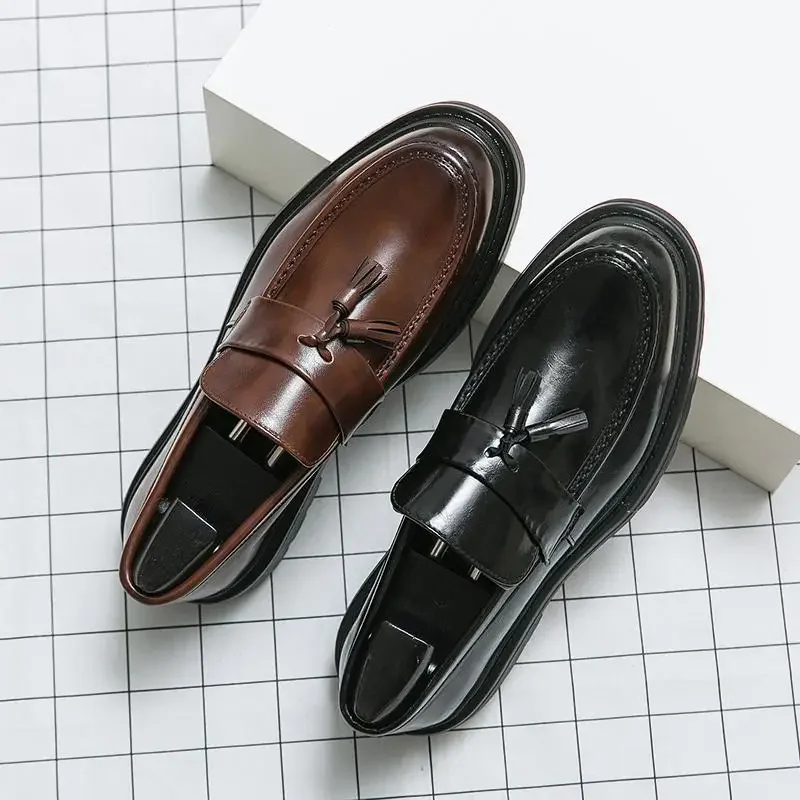 

Classic Leather Shoes Men's Casual Big Head Derby Hong Kong Style Suit Young Hair Stylist Dress Party Men's Shoes