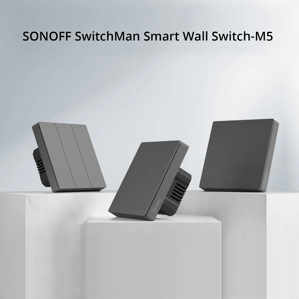 SONOFF M5 SwitchMan Smart Wall Switch 80/86 Type Push Button Switch 1/2/3 Gang Switch Frame Remote Control for Alexa Google Home
