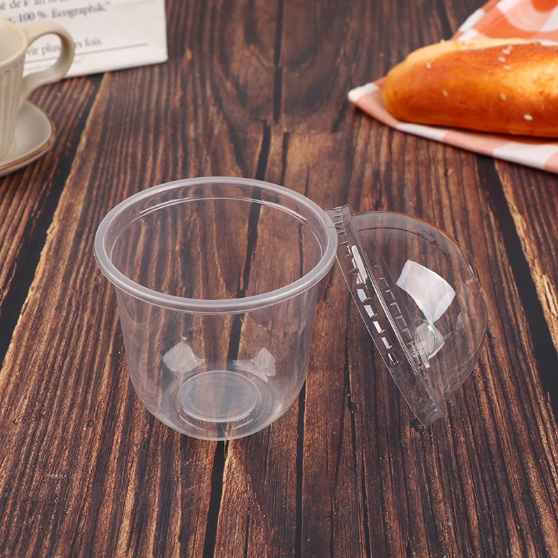 50pcs 250/360/500ML Disposable Mousse Milk Cake Cups With Lid Clear Plastic Pudding Jelly Dessert Yogurt Party Favors