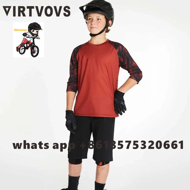 Kids Downhill Jersey Ciclismo Mtb Off Road Dh Motorcycle Teenager Jersey Tshirt Bmx Children Balance Car Motorcycle Gear 2023 5