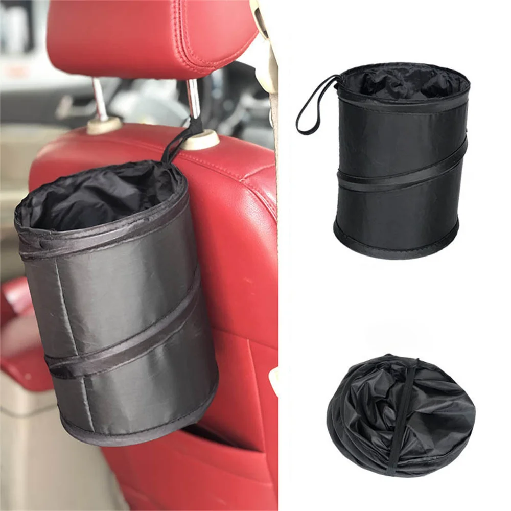 Car Trash Can Portable Durable Foldable Hanging Car Storage Bucket Chair Back Oxford Cloth Storage Bag Trash Can car storage bag car trash can car trash bag