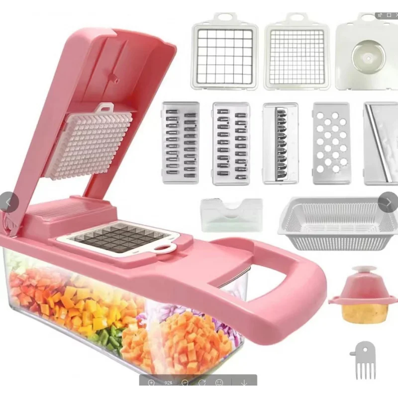 Vegetable Chopper Kitchen Vegetable Cutter Multi-functional Potato Slicer Salad Dicer Grater 14pcs