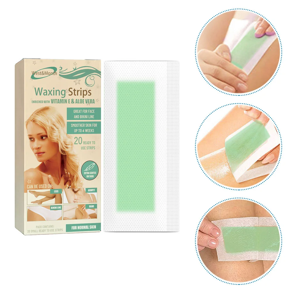 20pcsFaceWaxStripsQuickHairRemoveWaxStripsBodyFaceWaxing