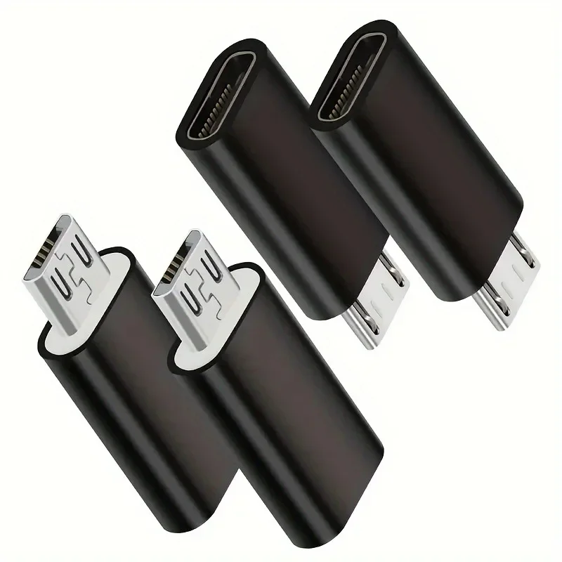 4 قطع محول USB C إلى Micro USB من النوع C محولات أنثى وشحن ومزامنة البيانات لجهاز Galaxy S7 والمزيد من أجهزة المنافذ الصغيرة