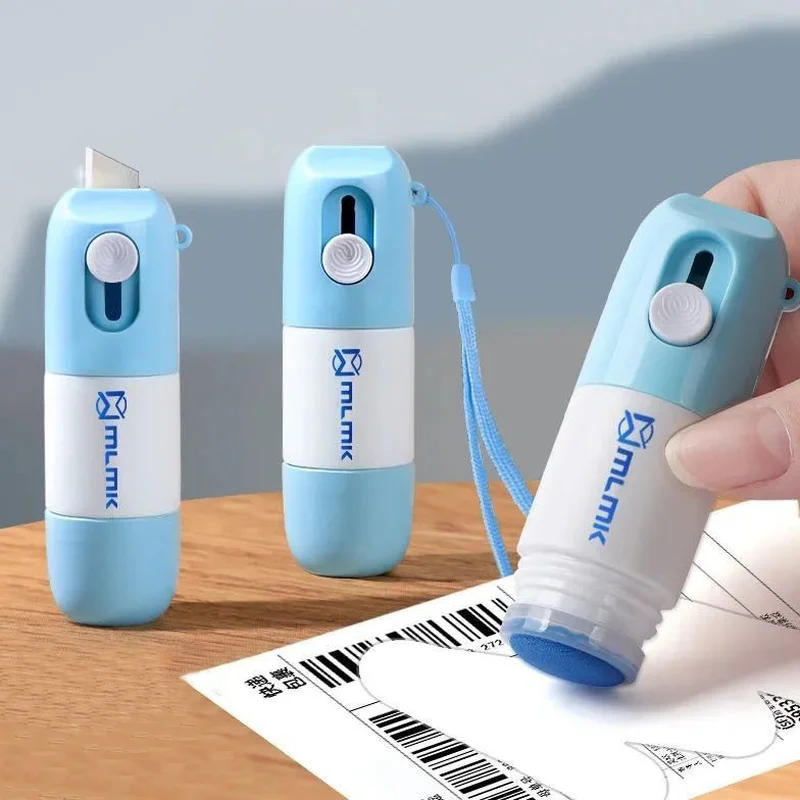 

Portable Thermal Paper Correction Fluid with Parcel Unboxing Knife 2-in-1 Universal Information Eraser Box Opener Glue Stick