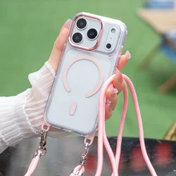 Magnetic Necklace Strap Cord with Removable Lanyard - iPhone 18 Pro Max (Pink)