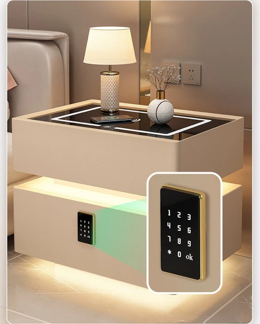 Solid Wood Bedside Table with Wireless Charging Solid Wood Bedside Table with Wireless Charging