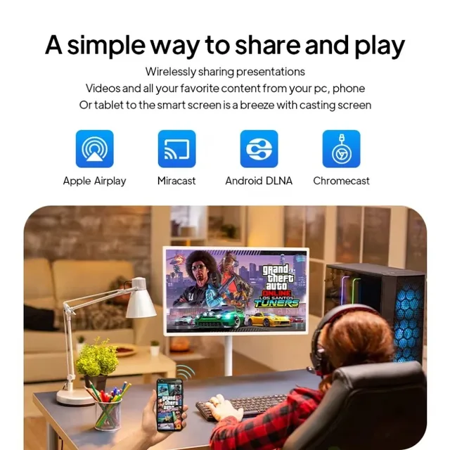 2025 ELC SW3295T 32 Inch RK3588 Android 12 System Incell Touch Screen Android TV With Stand Battery 1