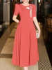 ZANZEA Elegant Party Dresses Women 2025 Office Pleated Dress Summer Short Puff Sleeve Midi Sundress Stylish 3D Flowers Vestidos