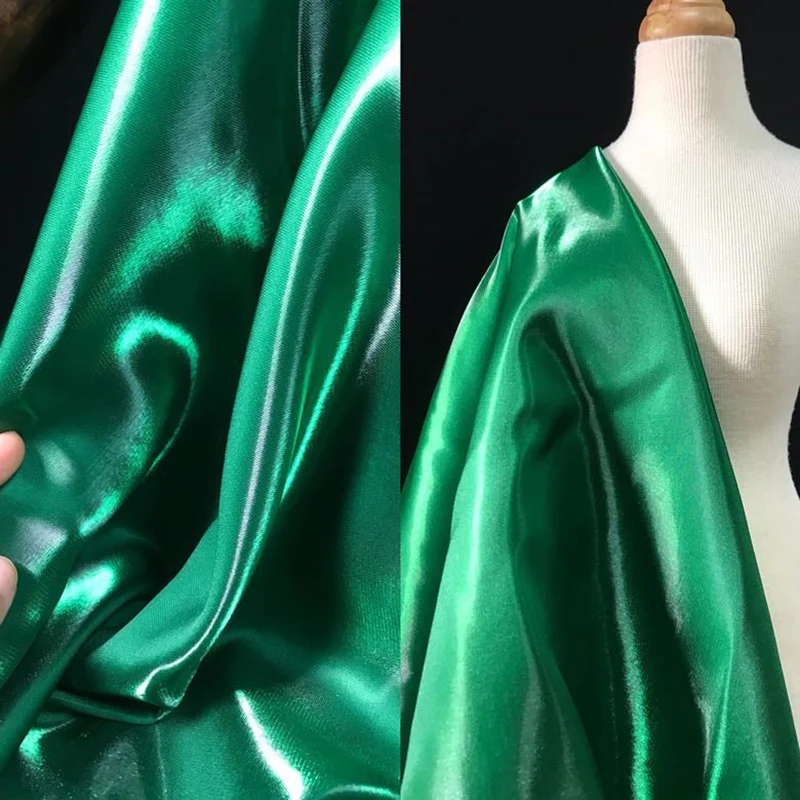 Glossy Metallic Liquid Satin Fabric Reflective Shiny Satin Fabric Fashion Dress coat Suit Design Material