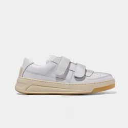 Acne sneakers women‘s cow leather Thick bottom Velcro smiling face white Casual Shoes