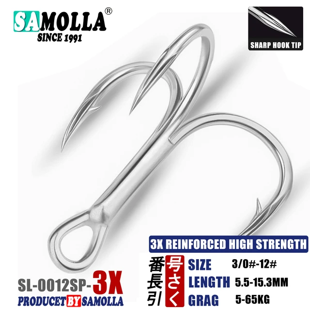 Super Strong Treble Hooks Fishing Tackle 10pcs Treble Hook High Strength  Hooks 1#-10# High-carbon Steel Saltwater Fishing Hook - Fishhooks -  AliExpress