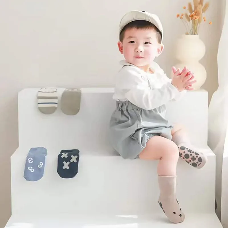 Summer Baby Cotton Silicone Non-slip Floor Ankle Socks for Girls Boys Clothes Anti-slip Funny Cute Kawaii Cartoon Kids Clothing