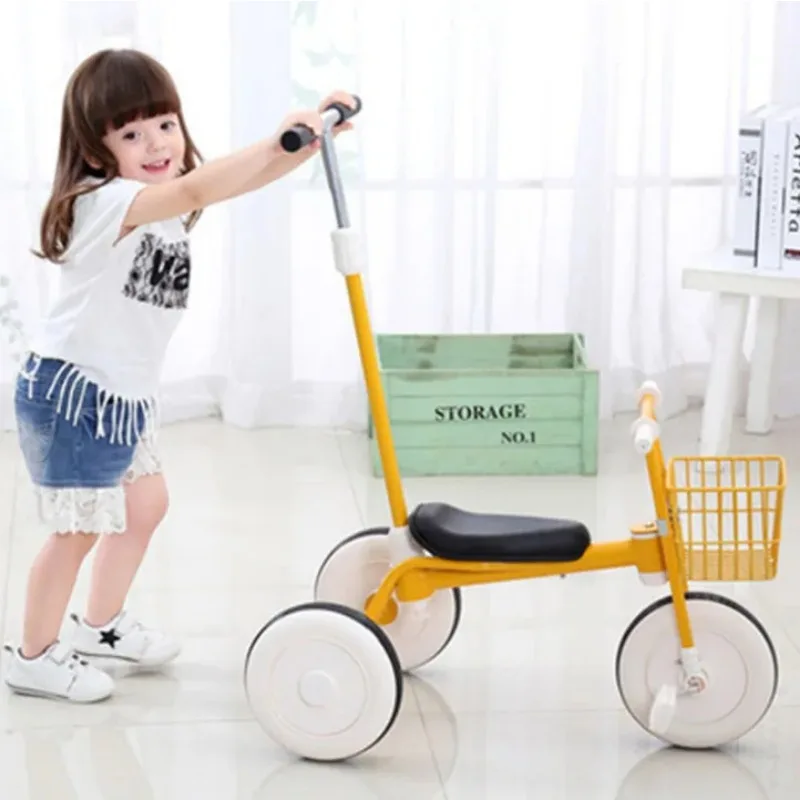 Tricycle Push Rod Children's Tricycle Bicycle 2-5 Years Old Baby Trolley Bicycle Light Three-wheeled