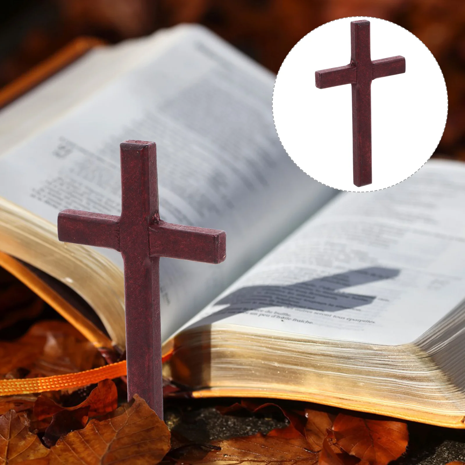 

10PCS Mini Wooden Cross Hand Holding Crosses Portable Prayer Crosses Props